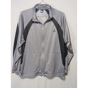 NIKE AIR JORDAN Full Zip DRI fit Track Jacket Polyester Gray/Black Size XL